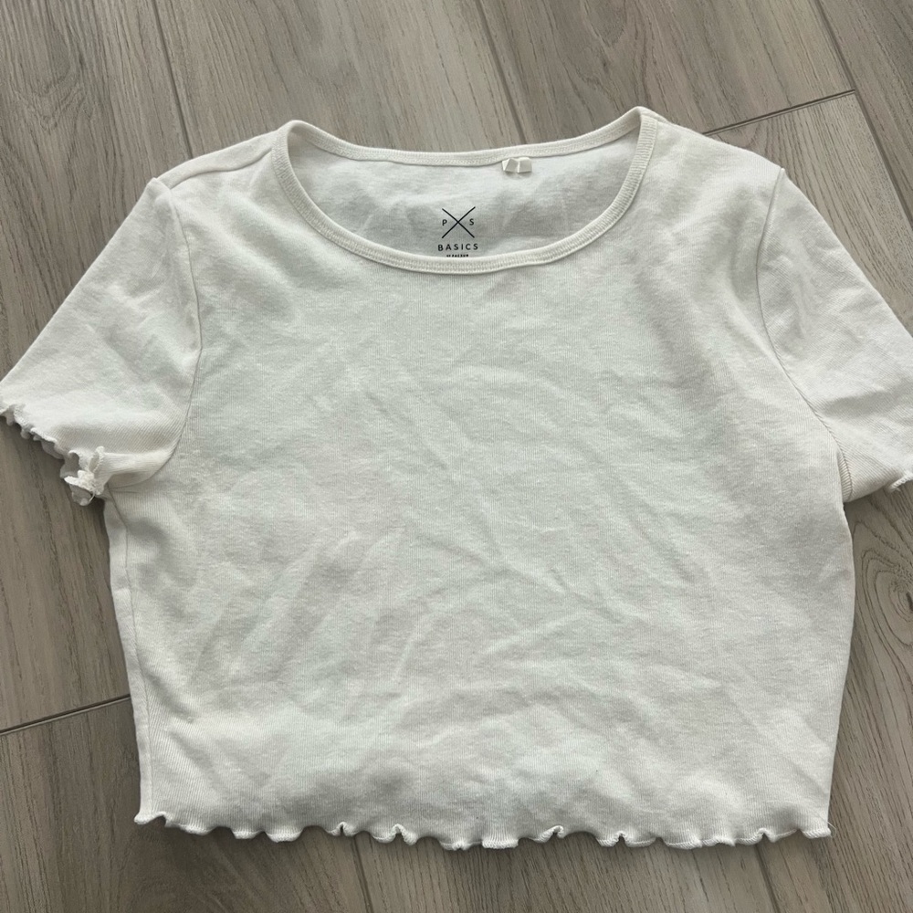PAC SUN white fitted crop top